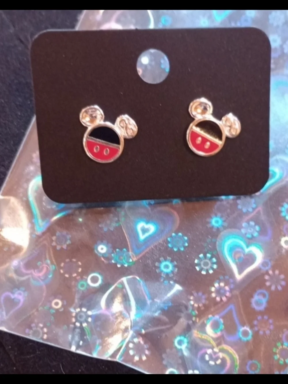 $8 Each Or Bundle 5/$20 Kids Red & Black Mickey-Style Stud Earrings
